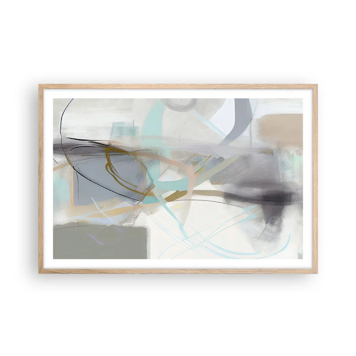 Poster in cornice rovere chiaro - Astrazione nebulosa - 91x61 cm