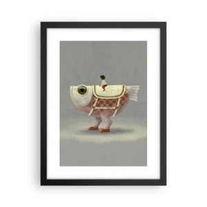 Poster in cornice nera - Il cavaliere del pesce - 30x40 cm