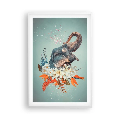 Poster in cornice bianca - Barrito di gioia - 61x91 cm