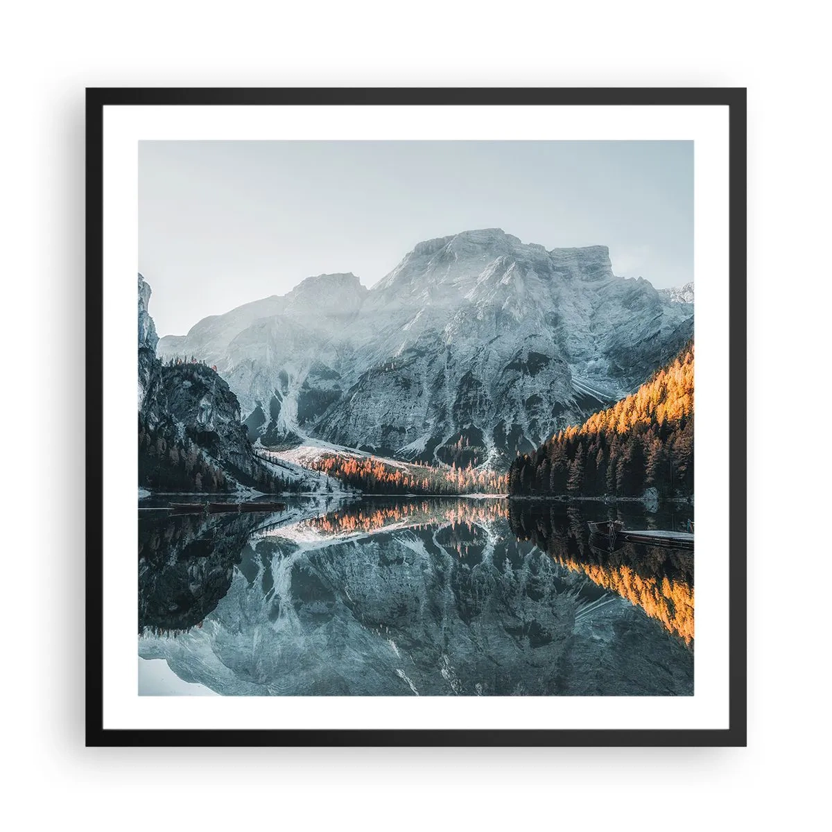 Poster in cornice nera - Paesaggio allo specchio - 60x60 cm