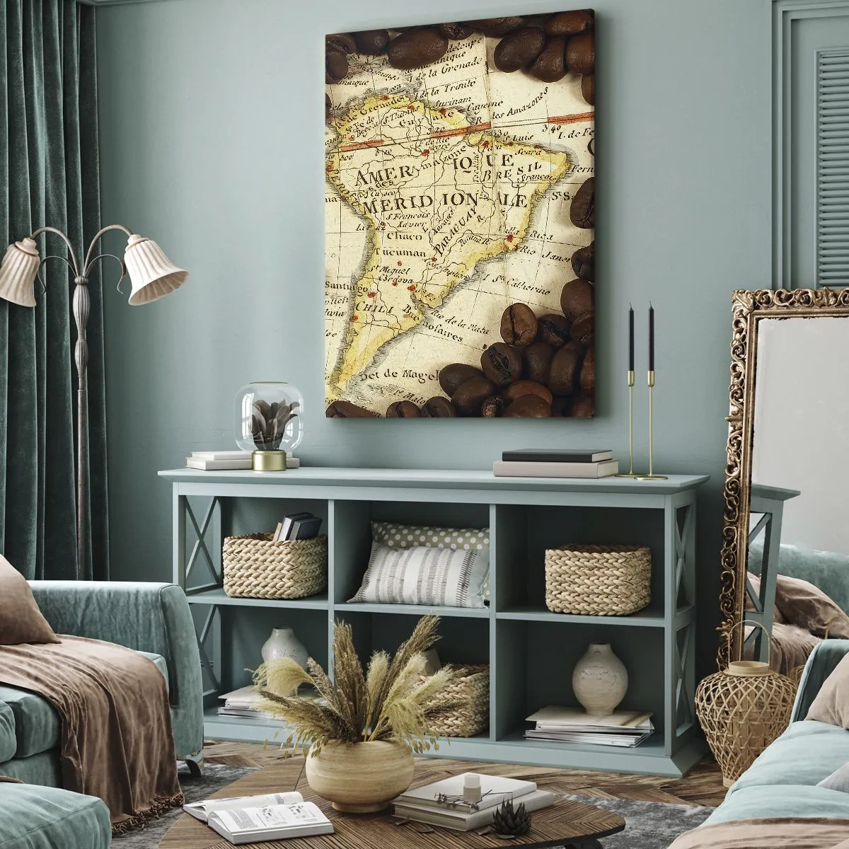 Quadro su tela - Stampe su Tela - Da dove viene il miglior caffè? - 65x120 cm