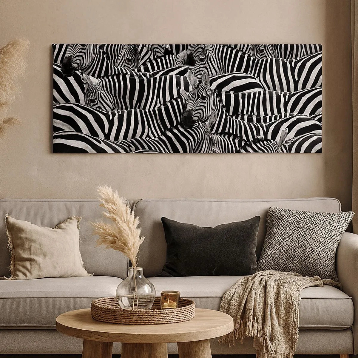 Quadro su tela - Stampe su Tela - Ritratto collettivo a strisce - 100x40 cm