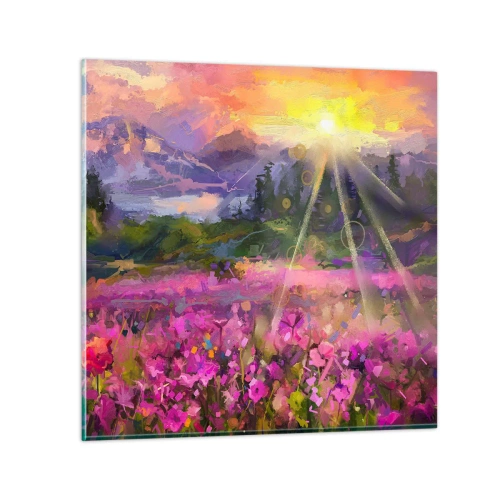 Quadro su vetro - Nella valle sotto la cura del sole - 30x30 cm