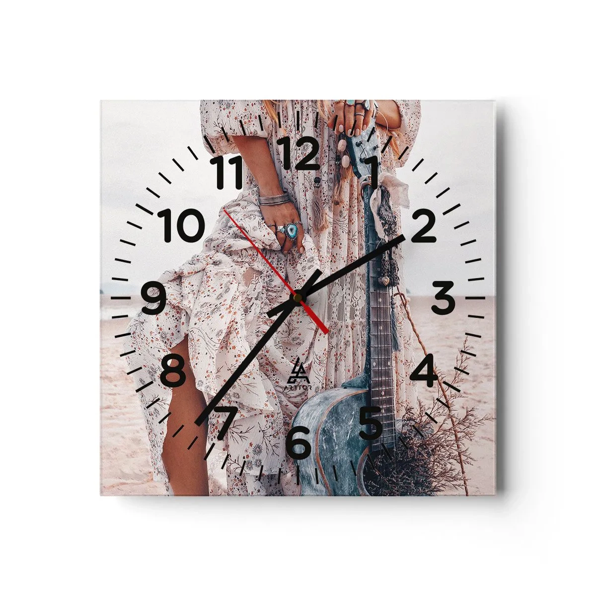 Orologio da parete - Orologio in Vetro - Figli dei fiori in cammino - 30x30 cm