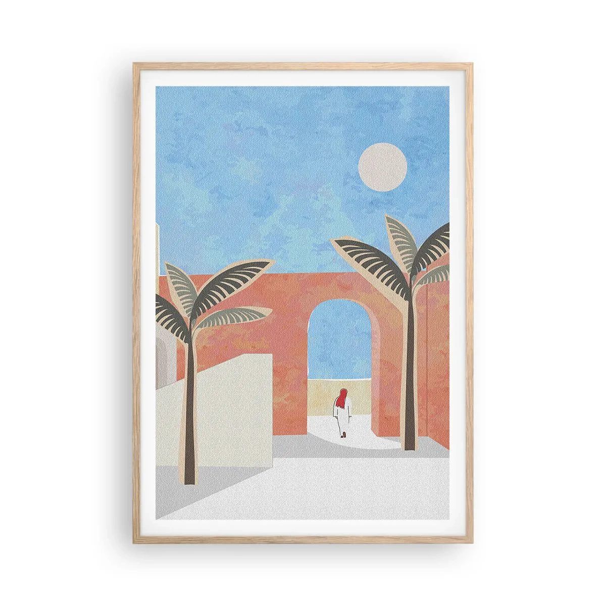 Poster in cornice rovere chiaro - Giornata araba - 70x100 cm