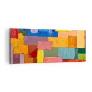 Quadro su tela - Stampe su Tela - Rettangoli astratti colorati in diverse tonalità - 120x50cm - Ognuno diverso, tutti colorati - Decorazione murale moderna per soggiorno e camera da letto ARTTOR