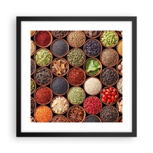 Poster in cornice nera - Tutti i gusti del mondo - 40x40 cm