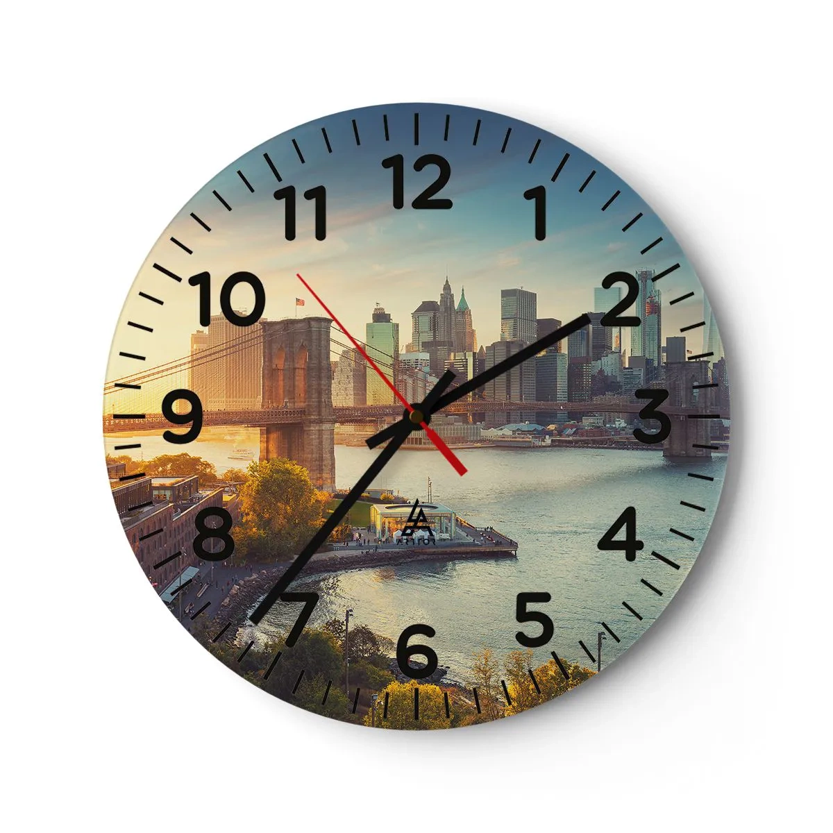 Orologio da parete - Orologio in Vetro - L'alba nella grande città - 30x30 cm
