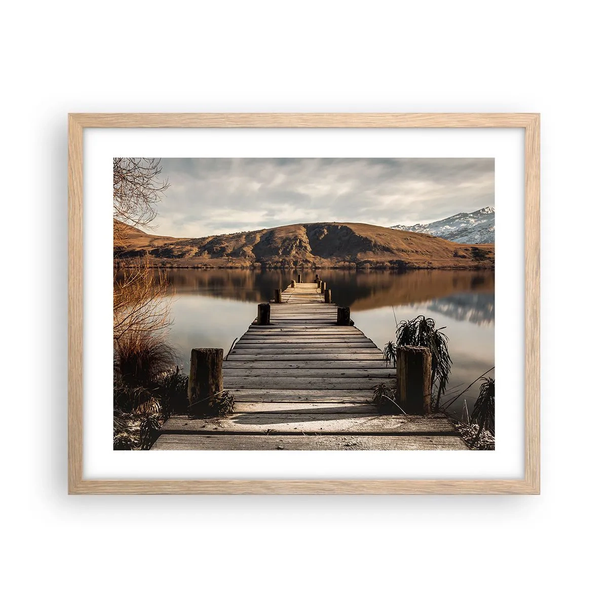 Poster in cornice rovere chiaro - Paesaggio nel silenzio - 50x40 cm