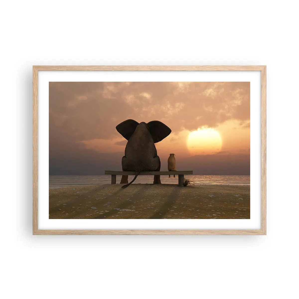 Poster in cornice rovere chiaro - A volte bisogna tacere - 70x50 cm