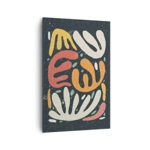 Quadro su tela - Stampe su Tela - Forme astratte in colori caldi su uno sfondo scuro - 80x120cm - Composizione: adesso ti acchiappo - Decorazione murale moderna per soggiorno e camera da letto ARTTOR