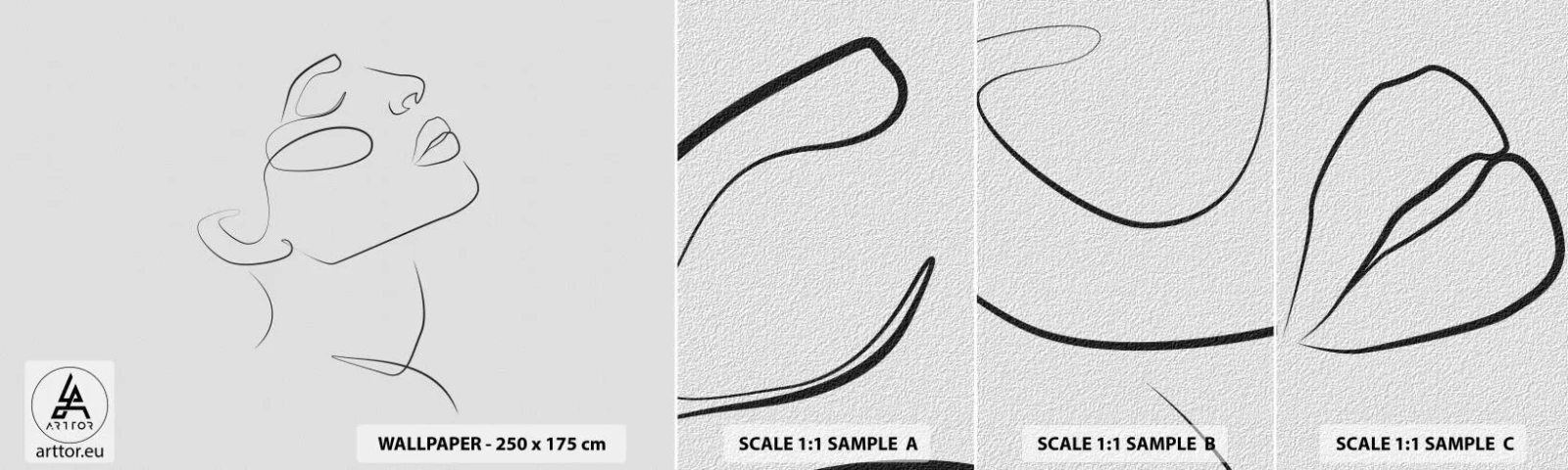 Campione Di Fotomurale Standard Eco - I meandri dei sogni - Volto di donna, Ritratto di una donna, Grafica - 100x30 cm