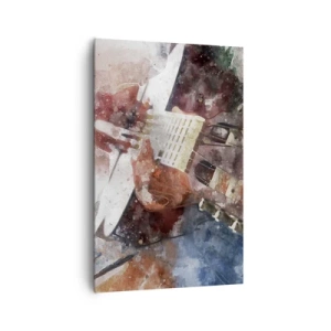 Quadro su tela - Stampe su Tela - Un'interpretazione artistica di una chitarra in stile acquerello - 80x120cm - E tu che ne pensi? - Decorazione murale moderna per soggiorno e camera da letto ARTTOR