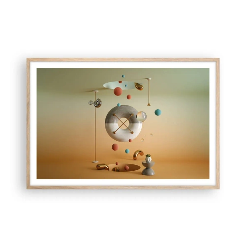 Poster in cornice rovere chiaro - Tutto può succedere - 91x61 cm