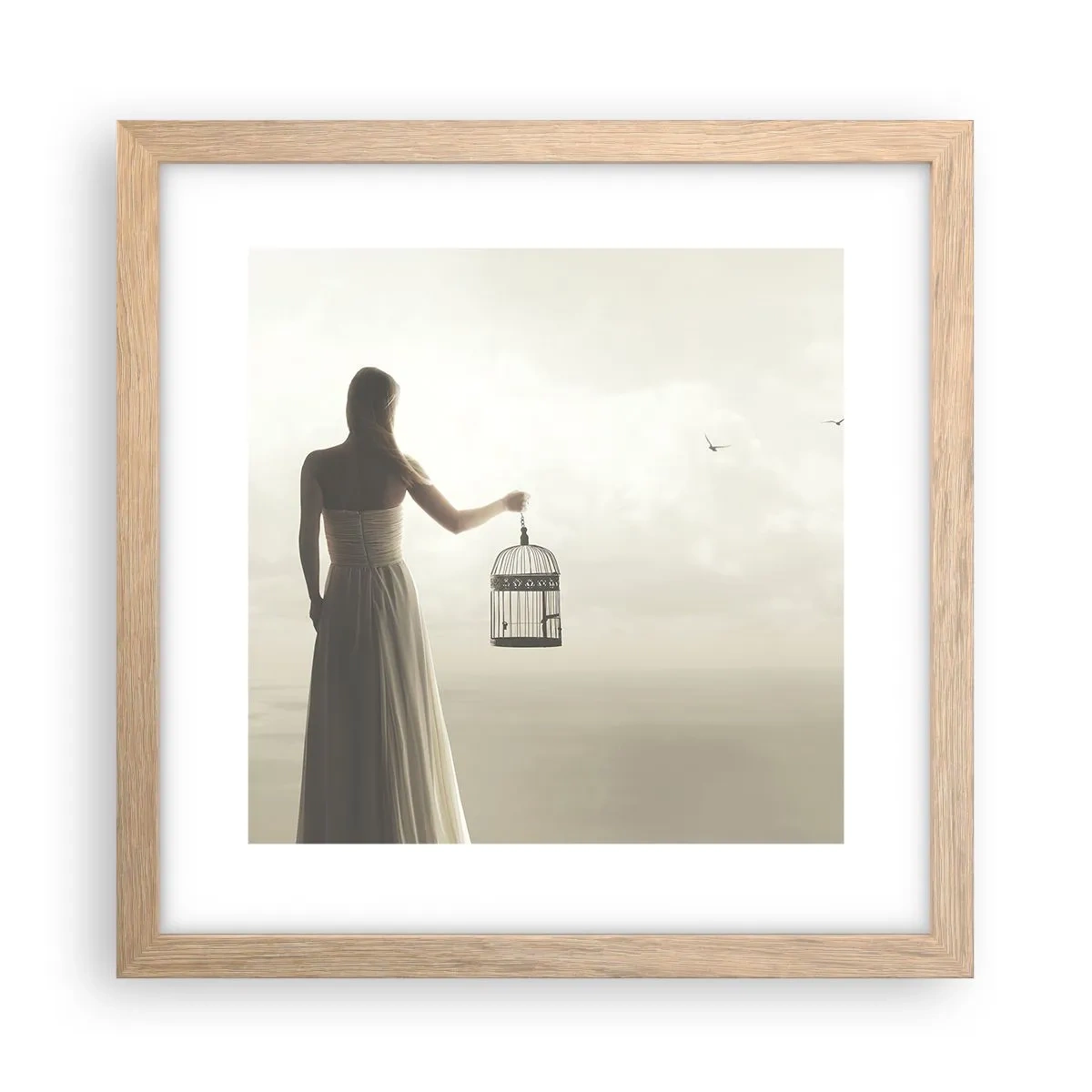 Poster in cornice rovere chiaro - Sii libera - 30x30 cm