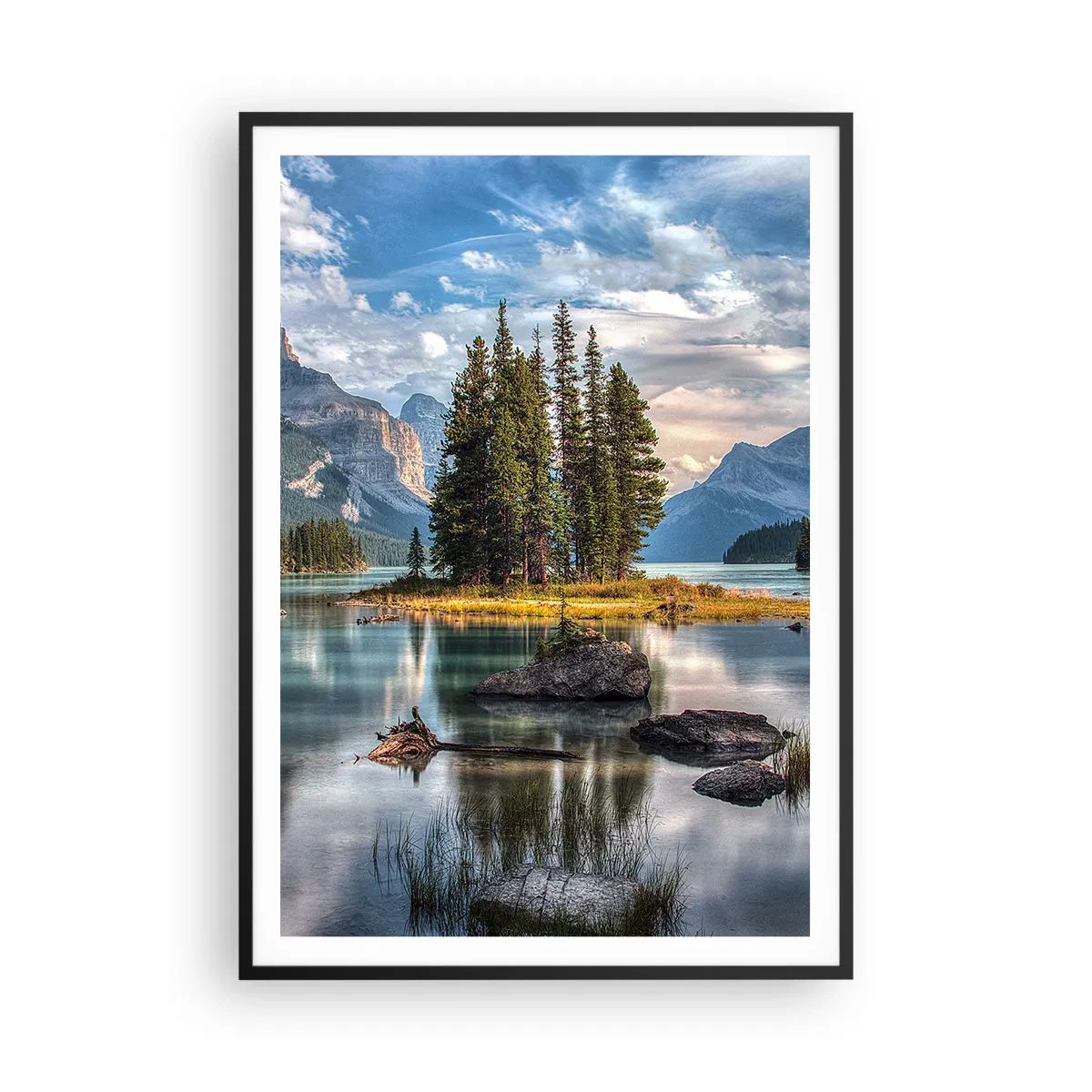 Poster in cornice nera - Sulle acque grandi e limpide...  - 70x100 cm