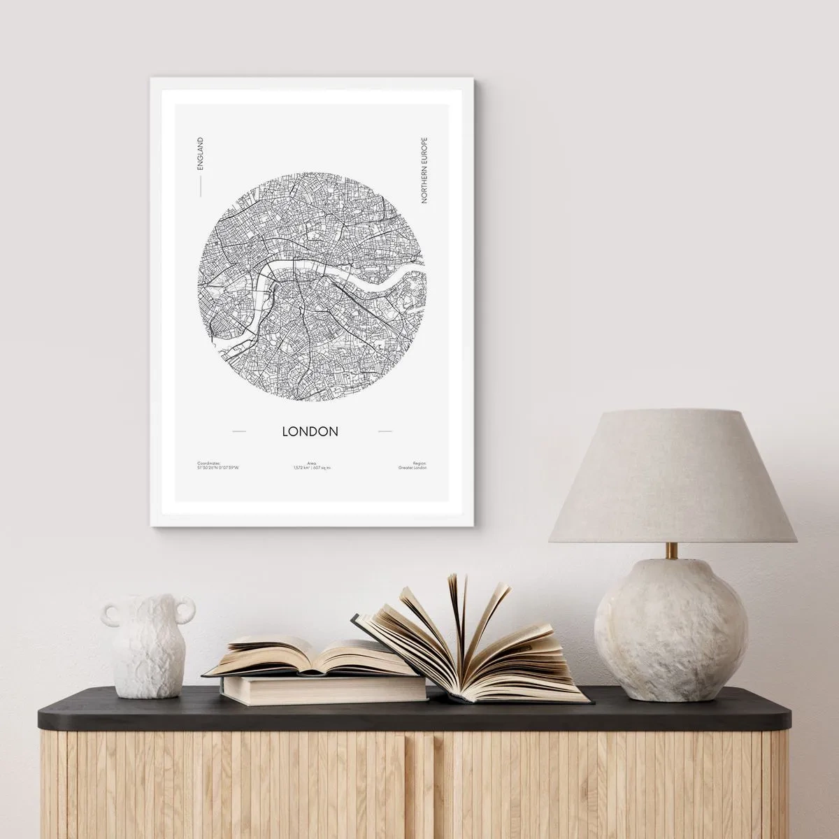 Poster in cornice bianca - Anatomia di Londra - 70x100 cm
