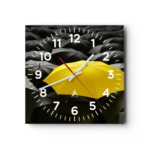Orologio da parete - Orologio in Vetro - Addio tristezza - 30x30 cm