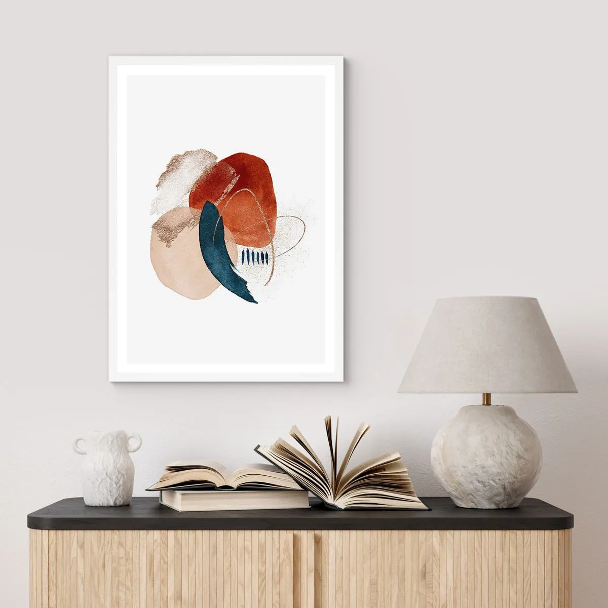 Poster in cornice bianca - Composizione ovale - 61x91 cm