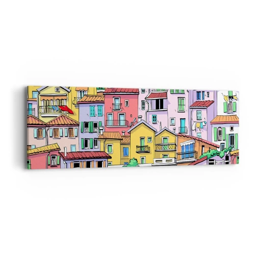 Quadro su tela - Stampe su Tela - Città allegra - 90x30 cm