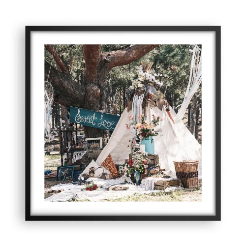 Poster in cornice nera - Make love... - 50x50 cm