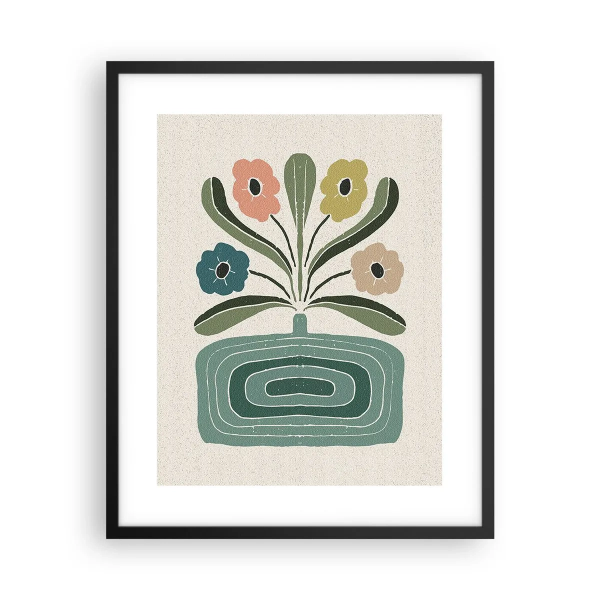 Poster in cornice nera - Bouquet simmetrico - 40x50 cm