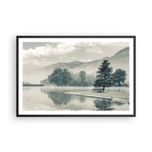Poster in cornice nera - Il lago dorme ancora - 91x61 cm