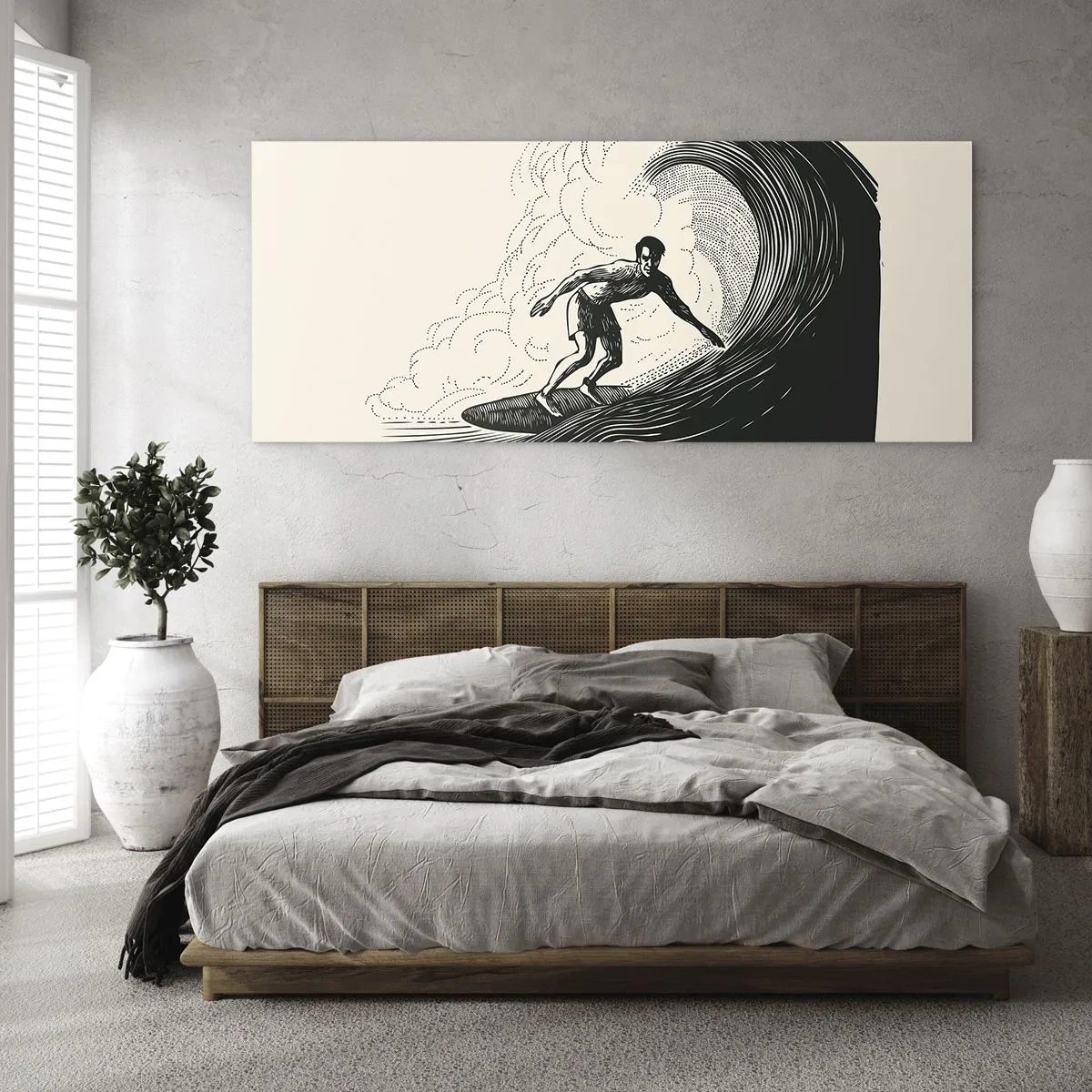 Quadro su vetro - Il re delle onde - 90x30 cm