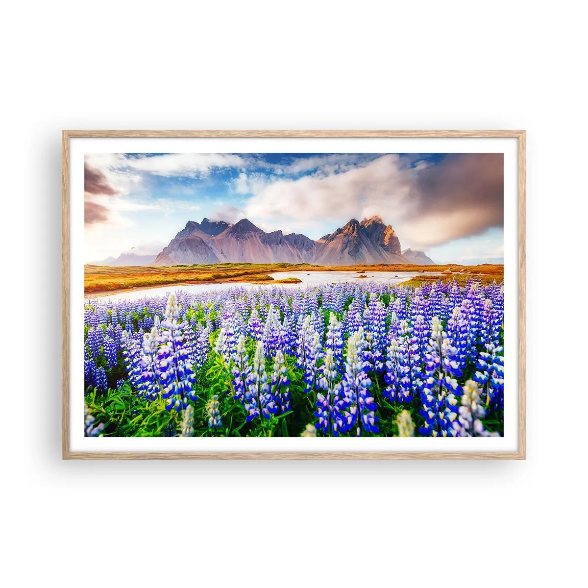 Poster in cornice rovere chiaro - Forza e asprezza accanto alla mitezza - 100x70 cm