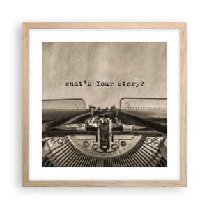 Poster in cornice rovere chiaro - Rispondimi - 40x40 cm