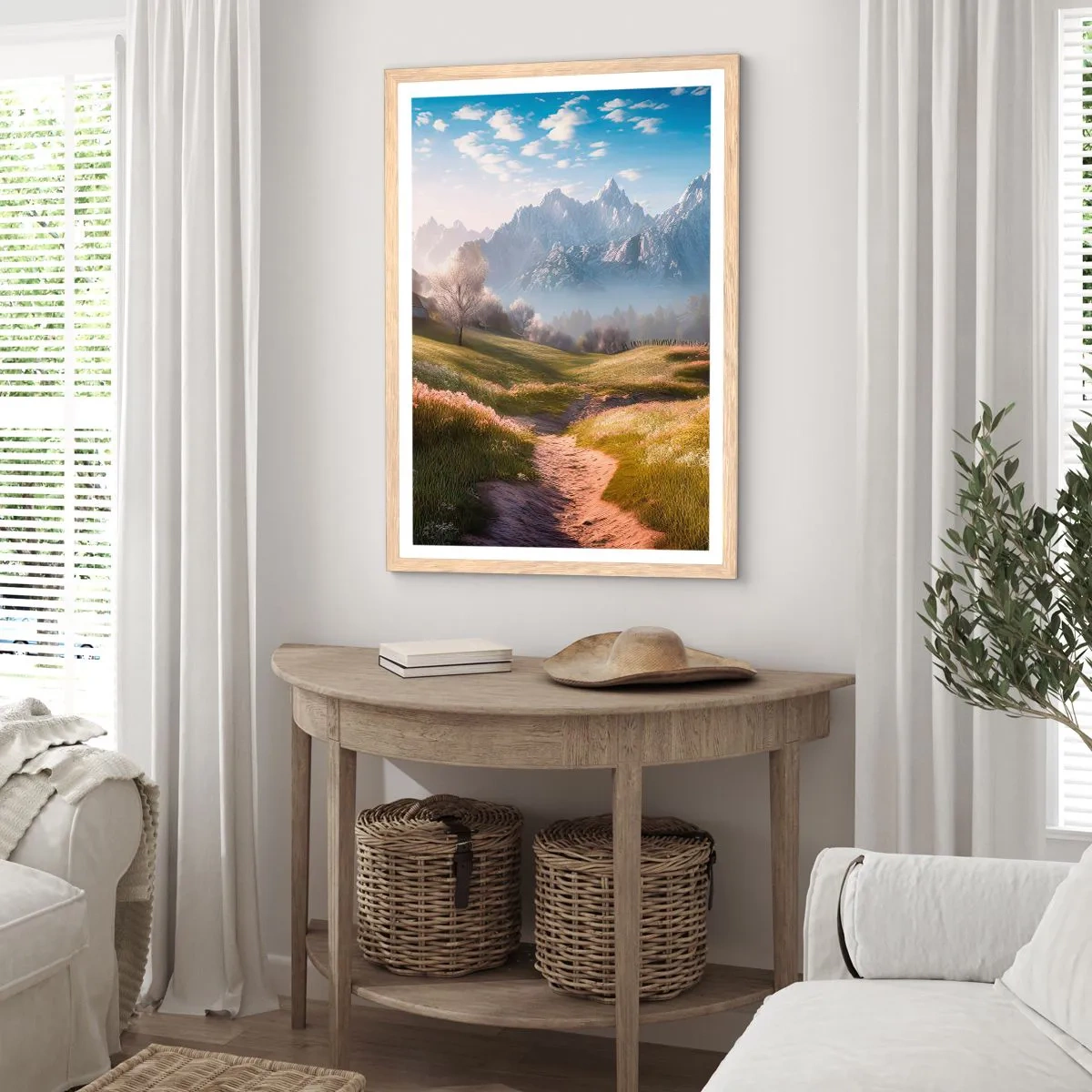 Poster in cornice rovere chiaro - Valle idilliaca - 50x70 cm