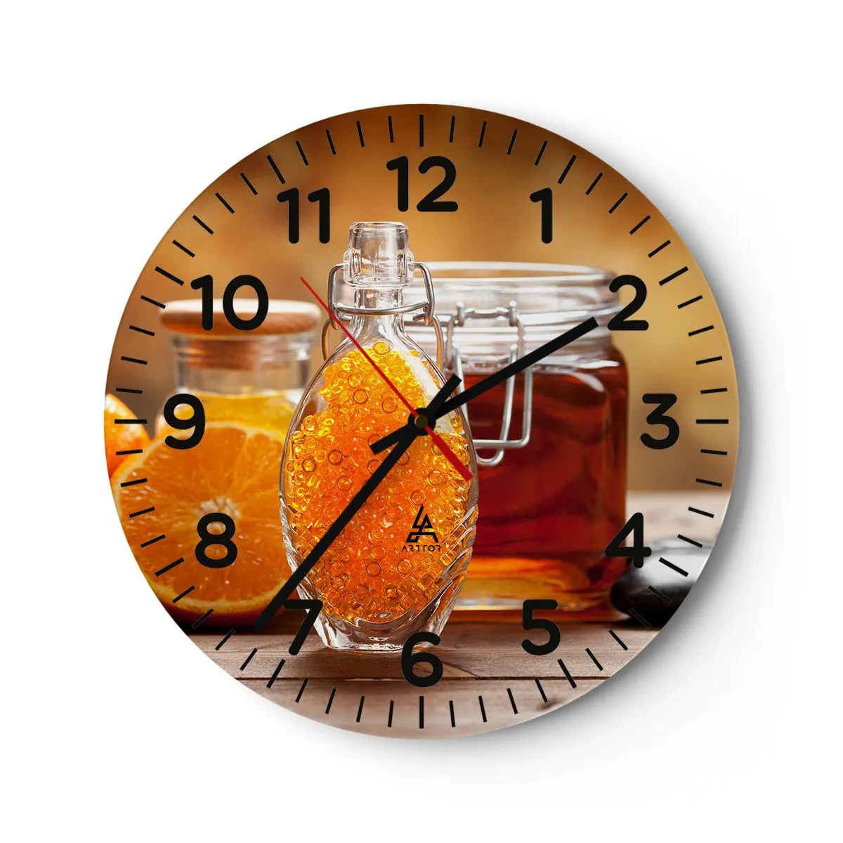 Orologio da parete - Orologio in Vetro - Il gusto e l'aroma del sole - 40x40 cm