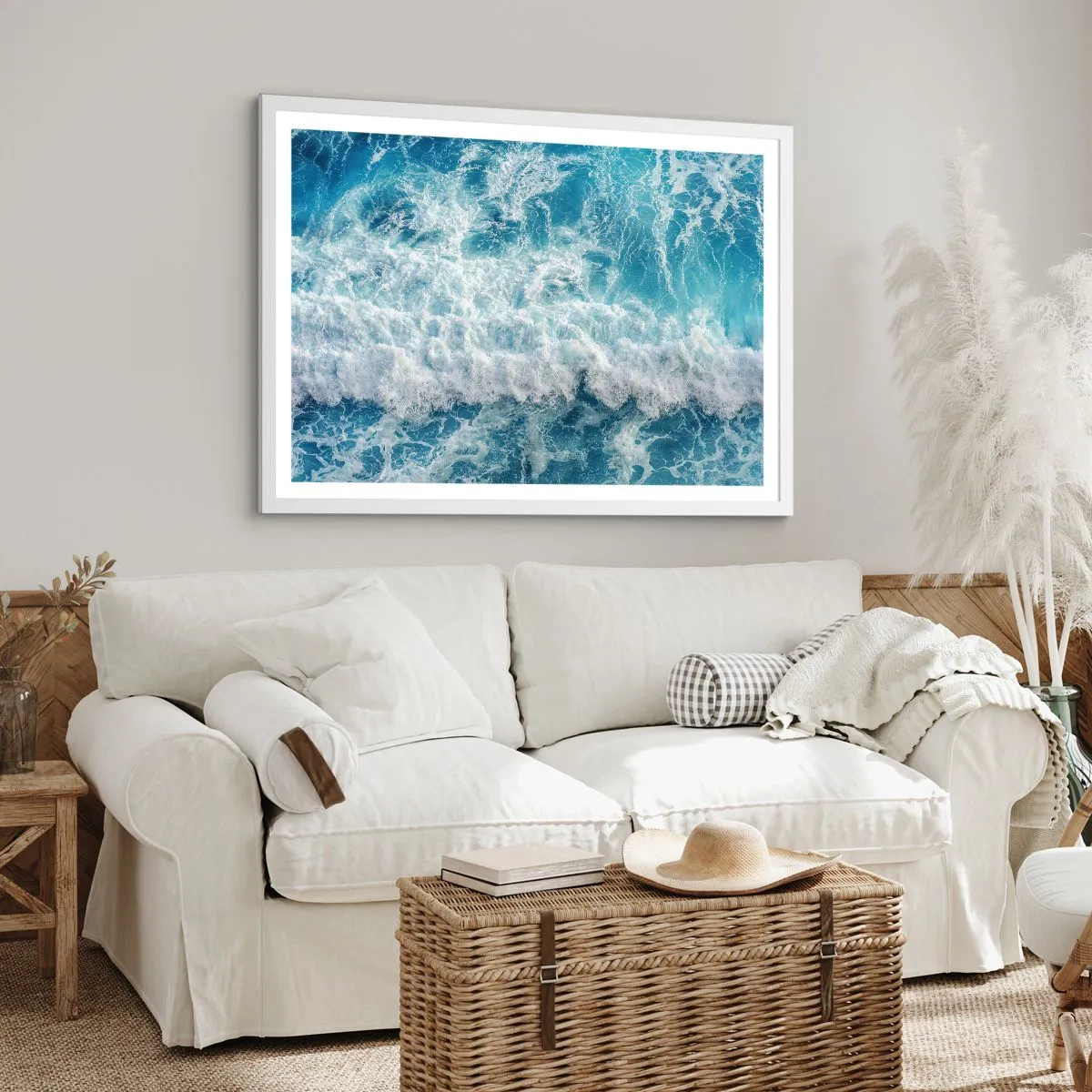 Poster in cornice bianca - Con gioia e saltellando - 40x30 cm