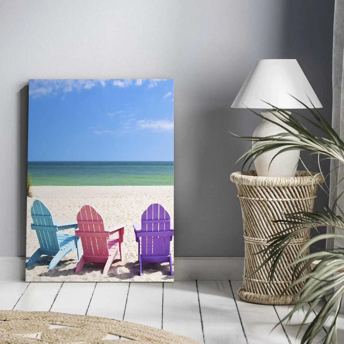 Quadro su tela - Stampe su Tela - Spiaggia arcobaleno - 45x80 cm