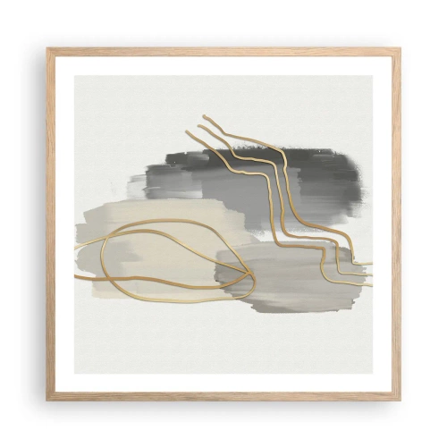 Poster in cornice rovere chiaro - Durata e movimento - 60x60 cm