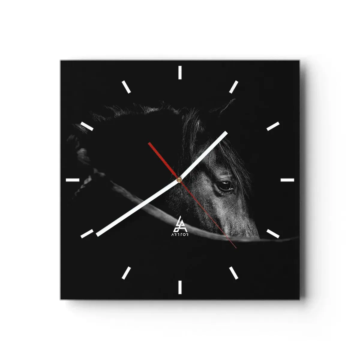 Orologio da parete - Orologio in Vetro - Il principe nero - 40x40 cm