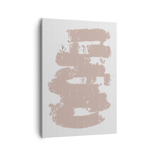Quadro su tela - Stampe su Tela - Forme rosa tenui su uno sfondo chiaro - 50x70cm - Astrazione in un rosa mite - Decorazione murale moderna per soggiorno e camera da letto ARTTOR