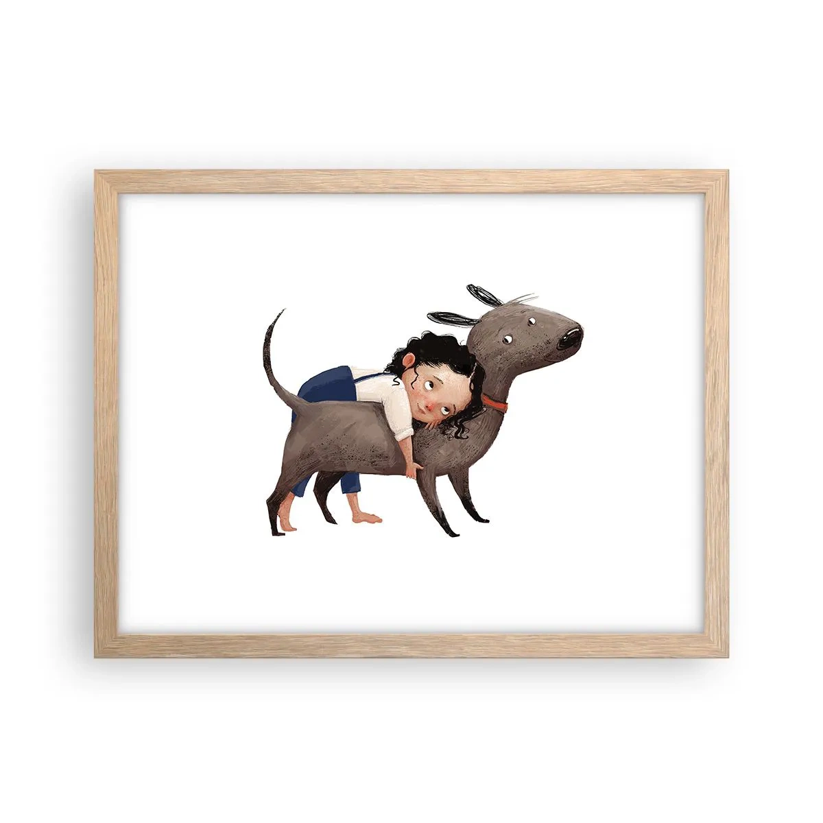 Poster in cornice rovere chiaro - I migliori amici - 40x30 cm