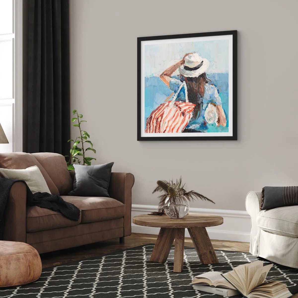Poster in cornice nera - Benvenuti in vacanza - 30x30 cm