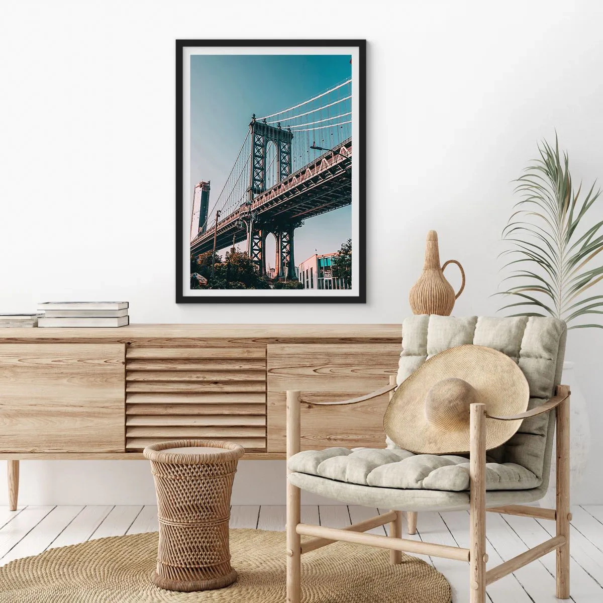 Poster in cornice nera - Sopra le onde della città - 40x50 cm