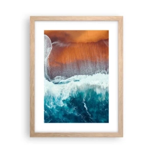Poster in cornice rovere chiaro - Il tocco dell'oceano - 30x40 cm