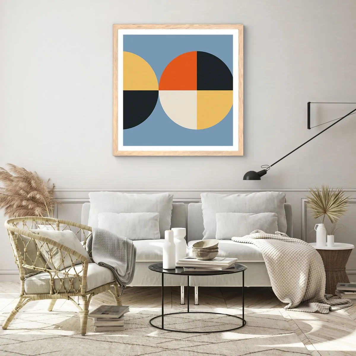 Poster in cornice rovere chiaro - Guarda e conta - 30x30 cm
