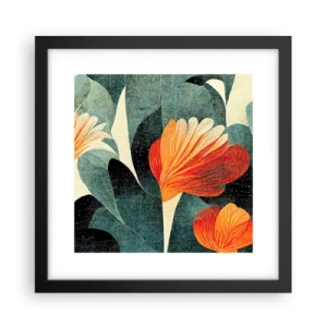 Poster in cornice nera - Caldo dei tropici e fresco del verde - 30x30 cm