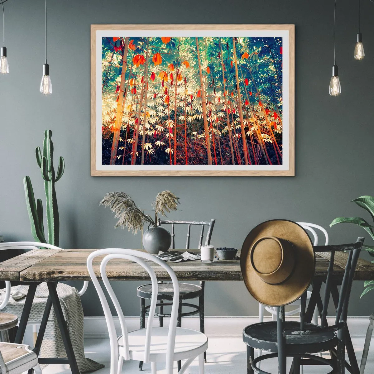 Poster in cornice rovere chiaro - La vita segreta delle foglie - 100x70 cm