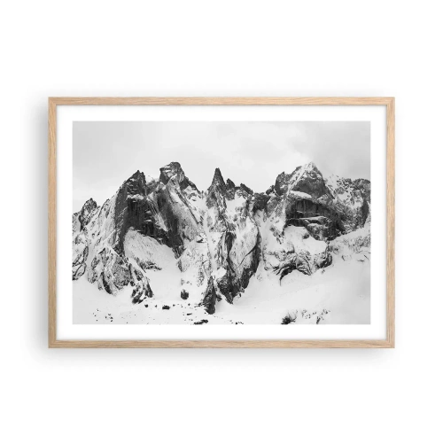 Poster in cornice rovere chiaro - Cresta minacciosa di granito - 70x50 cm