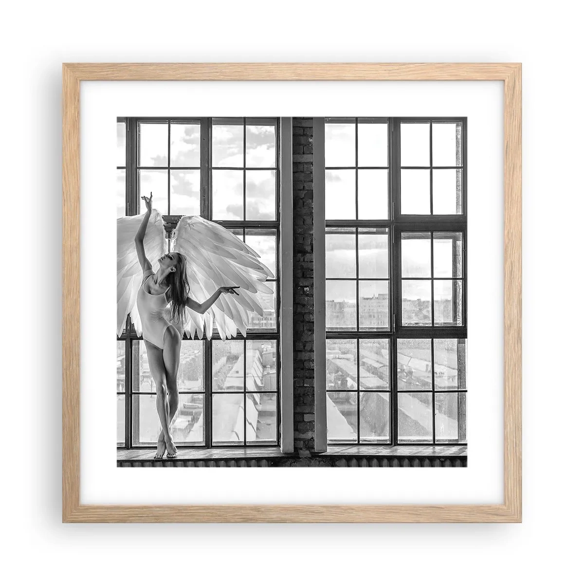 Poster in cornice rovere chiaro - Città degli angeli? - 40x40 cm