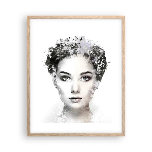 Poster in cornice rovere chiaro - Ritratto estremamente alla moda - 40x50 cm