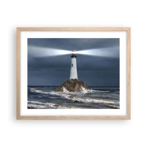 Poster in cornice rovere chiaro - Qui...qui... qui! - 50x40 cm