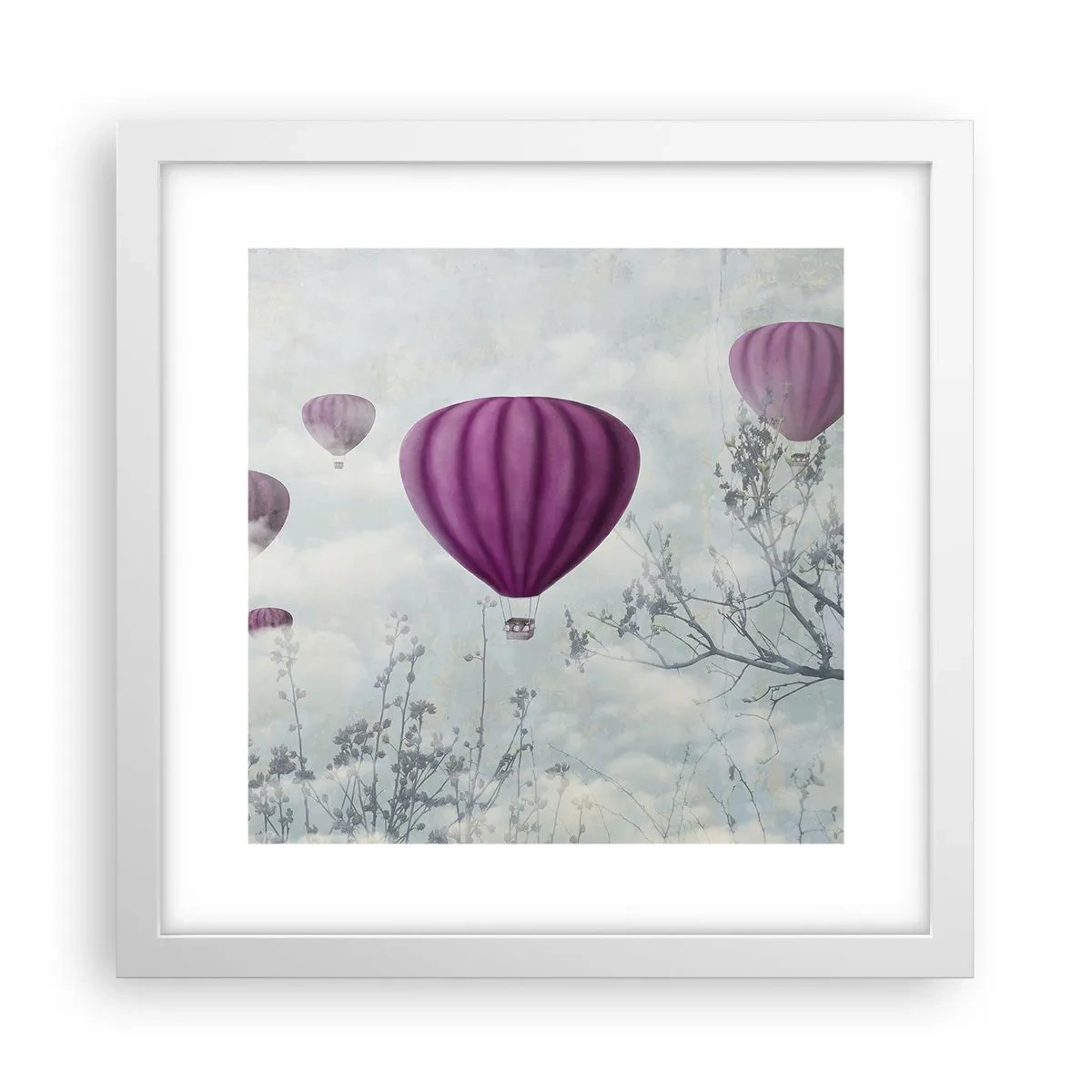 Poster in cornice bianca - Come navi nel cielo - 30x30 cm
