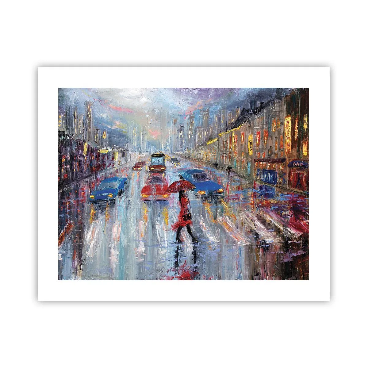 Poster - Pomeriggio di pioggia in città - 50x40 cm